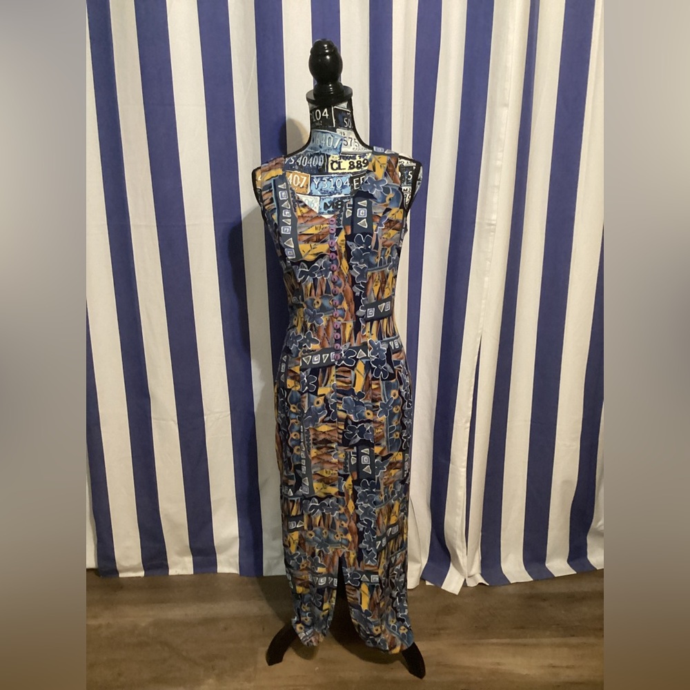 COPY - VTG Marnie West abstract print maxi dress